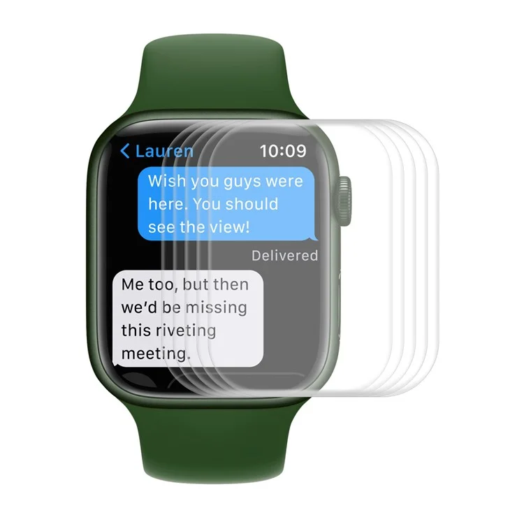 ENKAY HAT PRINCE for Apple Watch Series 9 / 8 / 7 41mm 2Pcs / Set 3D Curved Hot Bending Full Coverage HD Clear Ultra-Thin Screen Protector Soft PET Filmm - Transparent