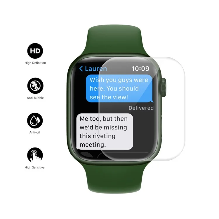 ENKAY HAT PRINCE for Apple Watch Series 9 / 8 / 7 41mm 2Pcs / Set 3D Curved Hot Bending Full Coverage HD Clear Ultra-Thin Screen Protector Soft PET Filmm - Transparent