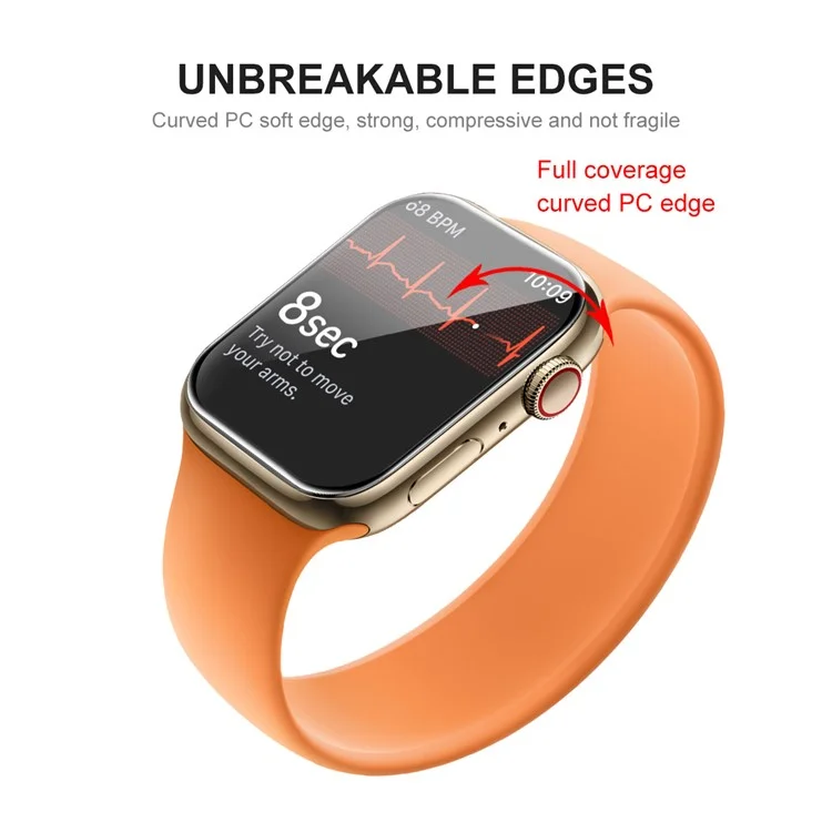 ENKAY HAT PRINCE Protector de pantalla de vidrio templado PMMA curvo suave 3D + borde de PC a prueba de rayones para Apple Watch Series 7 45mm