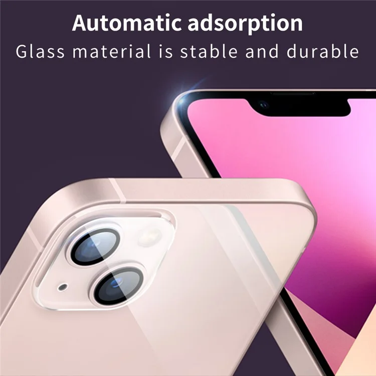Película protectora de cristal templado antiarañazos y de seda negra para la cámara del iPhone 13 mini de 5,4 pulgadas