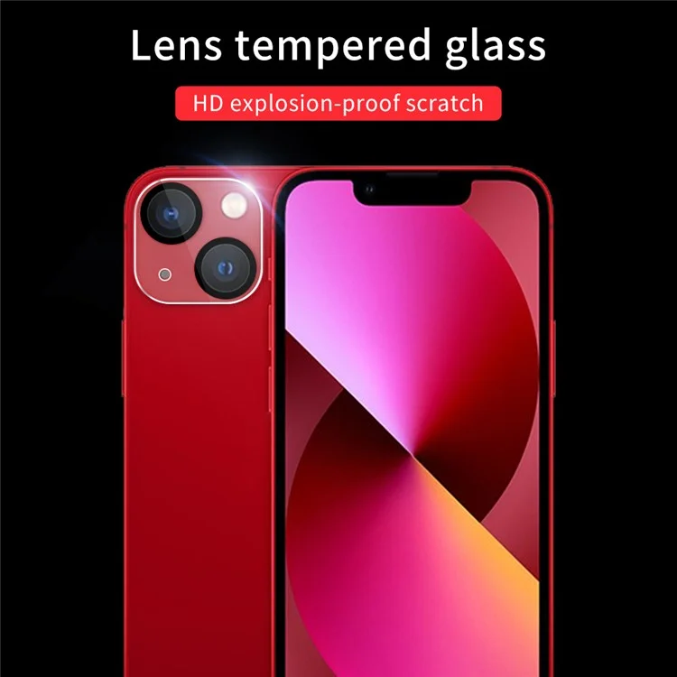 Película protectora de cristal templado antiarañazos y de seda negra para la cámara del iPhone 13 mini de 5,4 pulgadas
