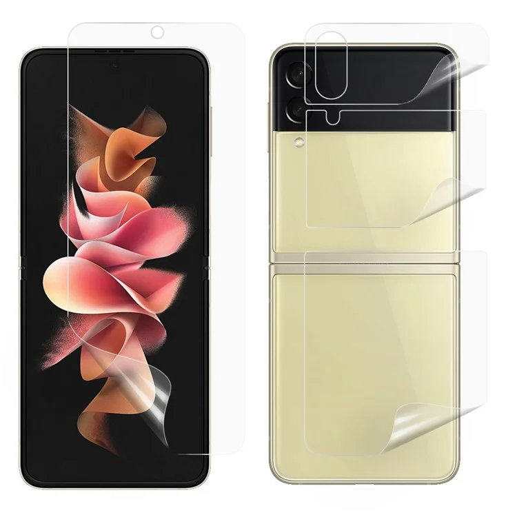 Conjunto de películas protectoras de TPU suaves y completas para la parte delantera y trasera del Samsung Galaxy Z Flip3 5G