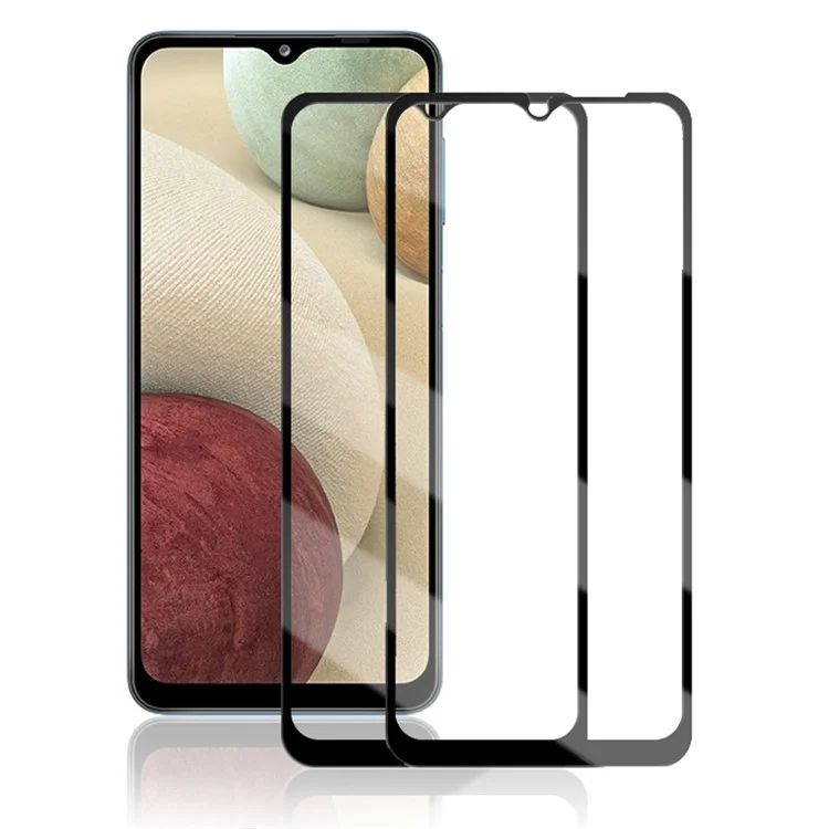 AMORUS 2Stück für Samsung Galaxy A12 Vollständige Klebung Vollständige Bildschirmabdeckung Kratzsicher Seidendruck Gehärtetes Glas Schutzfolie