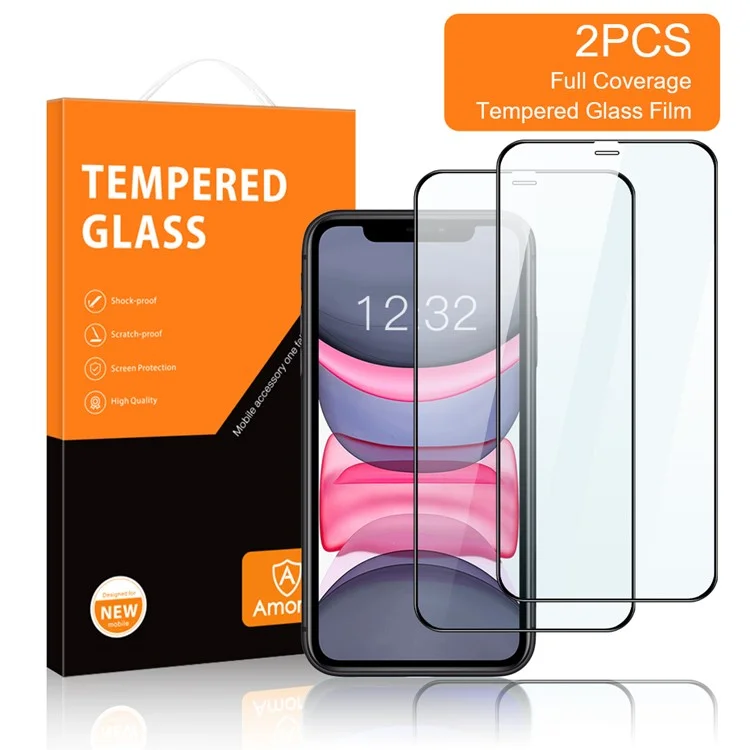 Amorus 2pcs/set Anti-fingerprint Premium HD Cluster Clust Clue Tremed Glass Film Для Iphone SE (2022)/SE (2020)/8/7/6