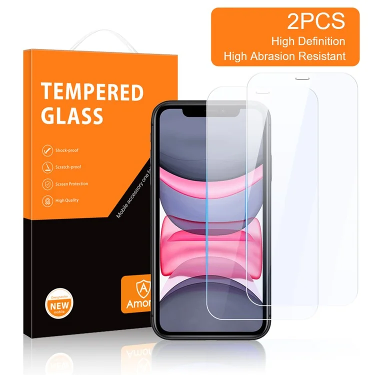 AMORUS 2pcs/set Colla Completa HD Clear Anti-Scratch Temped Glass Protector Per Iphone 11 Pro Max 6,5 Pollici