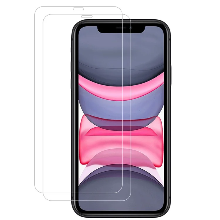 AMORUS 2Pcs/Set Smooth Full Glue Anti-Scratch HD Clarity Tempered Glass Screen Protector per iPhone 11 6.1 pollici