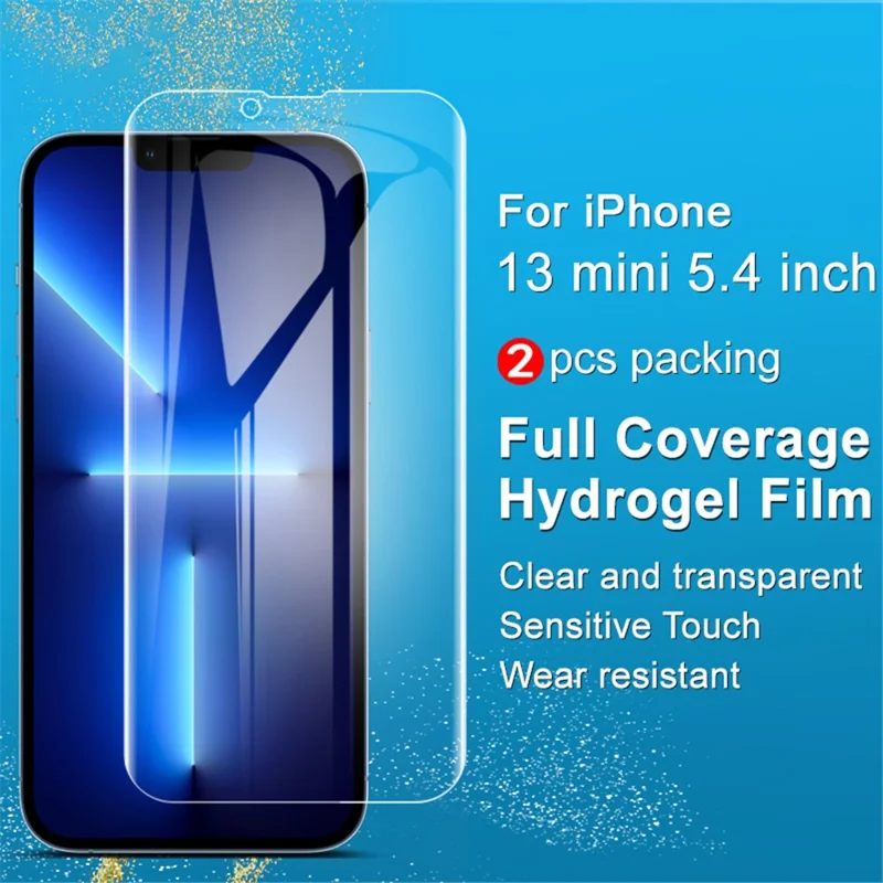 IMAK 2Pcs / Set Full Coverage High Sensitivity Hydrogel Film III Soft TPU Screen Protector for iPhone 13 / 13 Pro / 14