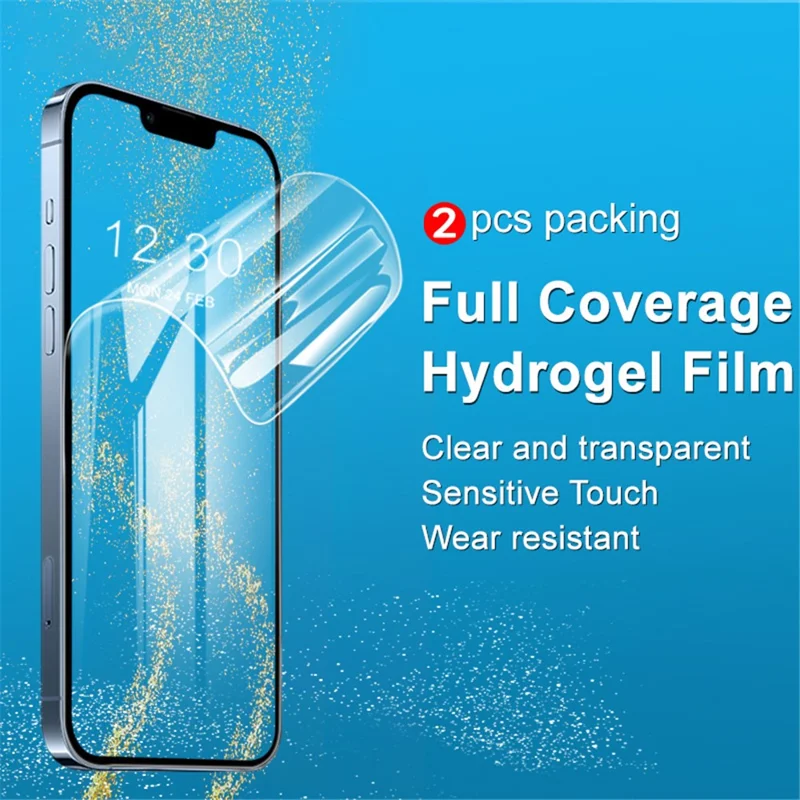 IMAK 2Pcs / Set Full Coverage High Sensitivity Hydrogel Film III Soft TPU Screen Protector for iPhone 13 / 13 Pro / 14