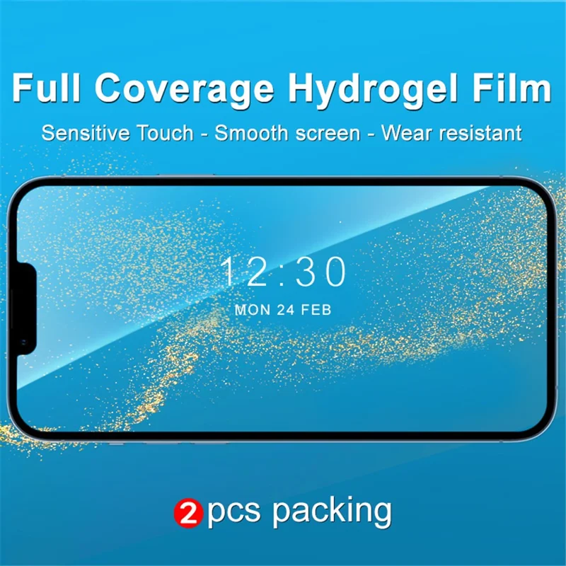 IMAK 2Pcs / Set Full Coverage High Sensitivity Hydrogel Film III Soft TPU Screen Protector for iPhone 13 / 13 Pro / 14