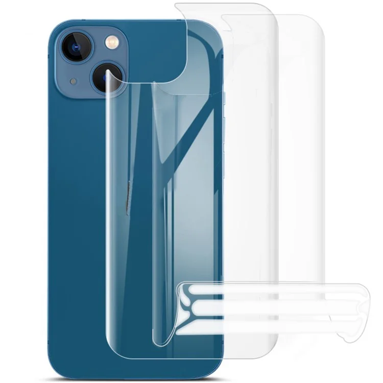 For iPhone 13 / 13 Pro / 14 IMAK 2Pcs / Set HD Transparent  Hydrogel Protective Film III Full Coverage Soft TPU Back Protector