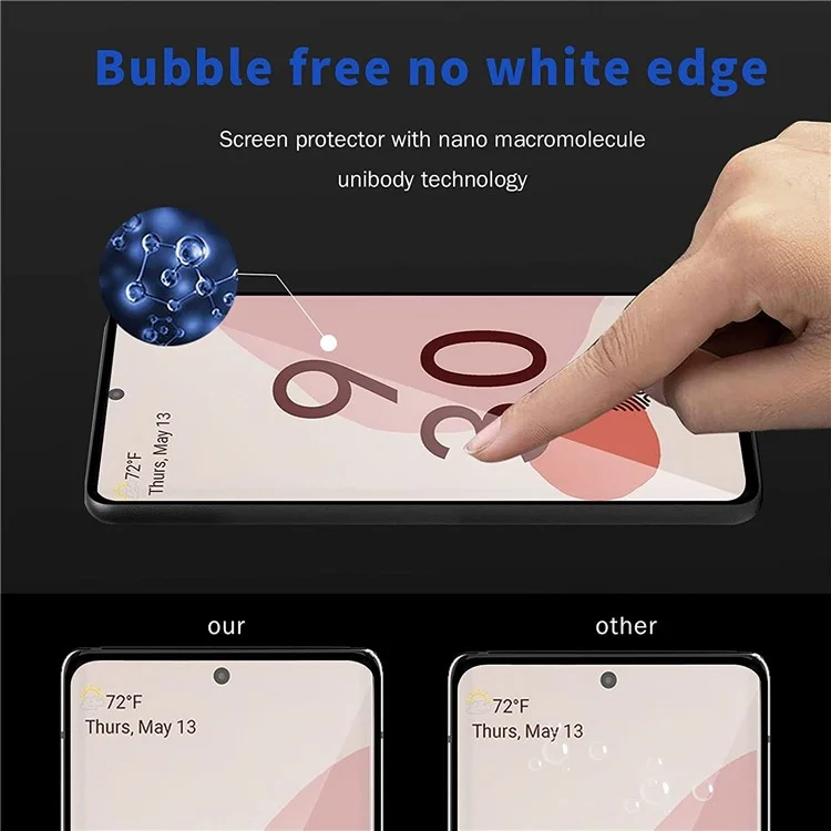 Full Cover Side Glue Premium 9D Silk Printing Tempered Glass Screen Protector per Google Pixel 6 Pro