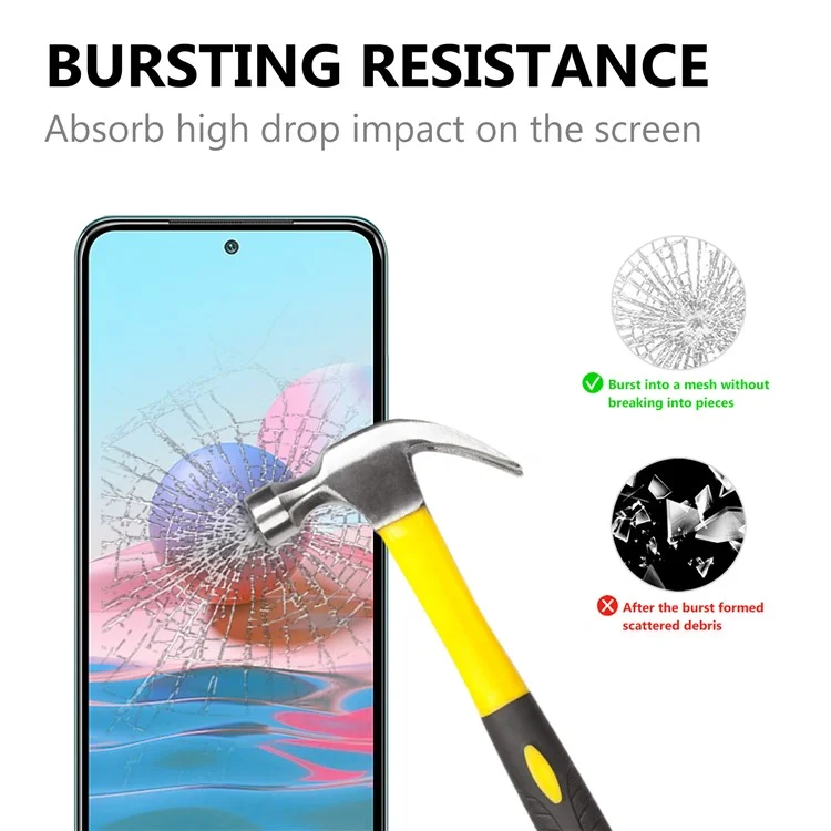 0.2mm HD Pantalla Completa Pegamento Completo 9h Dureza Anti-explosión Protector De Pantalla De Cristal Templado Para Xiaomi Redmi Note 10 4G / Nota Redmi 10s