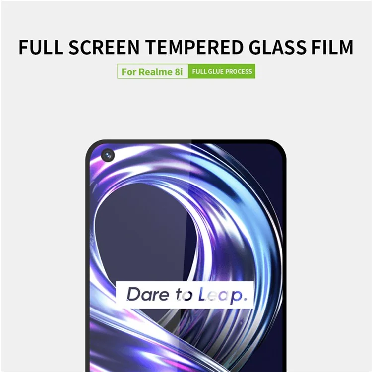 PINWUYO Shatter-Proof 9H Tempered Glass Full Glue Anti-Fingerprint Full Screen Coverage Screen Film for Realme 8i