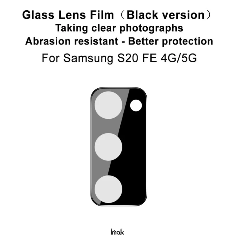 IMAK HD Clarity Bubble Free Tempered Glass Camera Lens Protector (Black Version) für Samsung Galaxy S20 Lite / S20 FE 4G / S20 FE 5G/S20 FE 2022