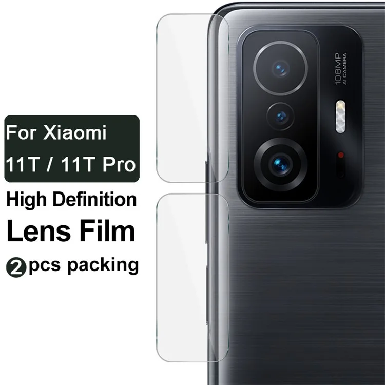 IMAK 2Pcs/Pack HD Bubble Free Anti-Scratch Tempered Glass Camera Lens Protector for Xiaomi 11T / 11T Pro