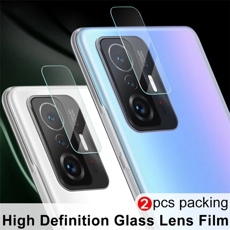 IMAK 2pcs/pack HD Bolhas Anti-arranhões Lens de Vidro Temperado Lente de Vidro Lens Protetor Para Xiaomi 11t / 11t Pro