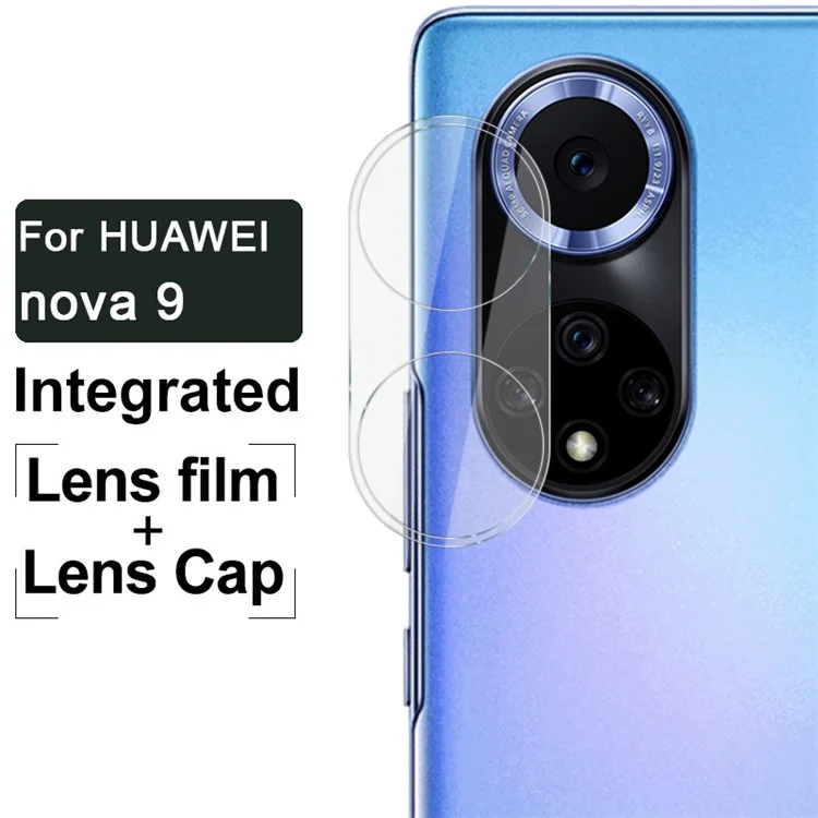 IMAK HD Clear Anti-Scratch Temperred Glass Camera Lens Protector + Acrylic Lens Cap Pour Huawei Nova 9 / Honor 50