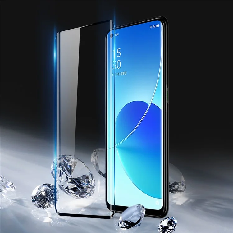 DUX DUCIS Screen Protector for Oppo Reno6 Pro 5G (Snapdragon) / Reno6 Pro+ 5G , Full Coverage Hot Bending 3D Curved Medium Alumina Glass Film