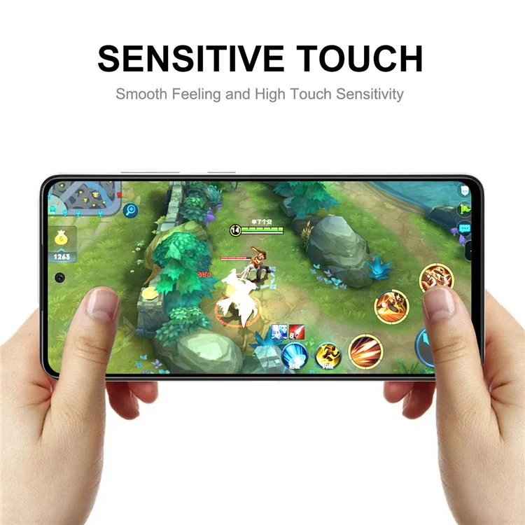 ENKAY HAT PRÍNCIPE Alta definición Cobertura completa Pegamento completo Protector de pantalla de vidrio templado antiarañazos de seda impresa en 6D para Samsung Galaxy A03s (166,5 x 75,98 x 9,14 mm)