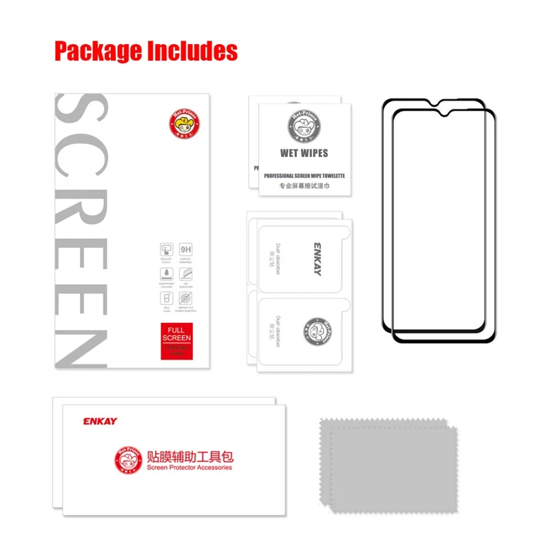 ENKAY HAT PRINCE 2Pcs / Set Full Glue 6D Full-screen Silk Printing Tempered Screen Glass for Samsung Galaxy A32 5G / M32 5G