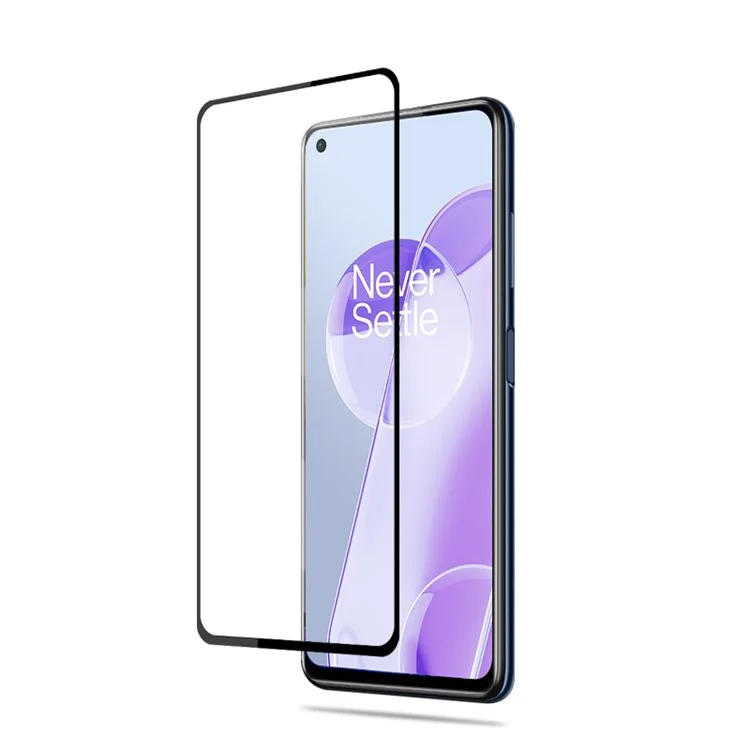 MOCOLO Silk Print Full Glue Anti-oil Waterproof Ultra Clear Tempered Glass Full Screen Protector Film für OnePlus 9RT 5G - Schwarz