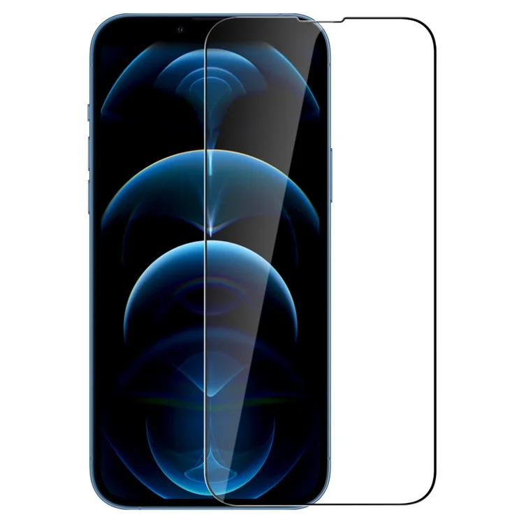 NILLKIN Protector de pantalla de cristal templado AGC de cobertura completa 2 en 1 Ultra Clear HD antihuellas para iPhone 13 mini 5.4 pulgadas