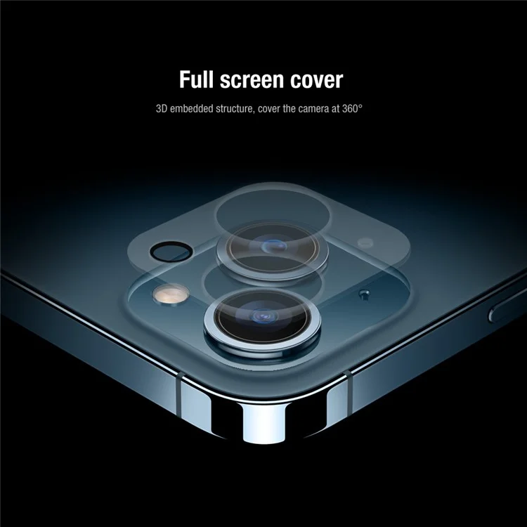 NILLKIN Protector de pantalla de cristal templado AGC de cobertura completa 2 en 1 Ultra Clear HD antihuellas para iPhone 13 mini 5.4 pulgadas