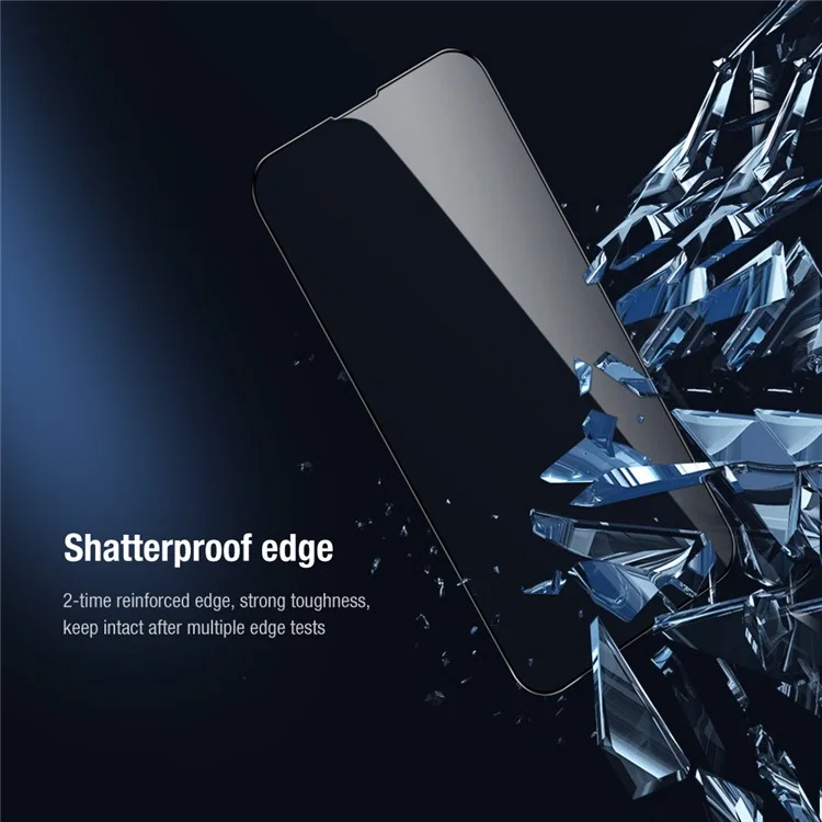 NILLKIN Protector de pantalla de cristal templado AGC de cobertura completa 2 en 1 Ultra Clear HD antihuellas para iPhone 13 mini 5.4 pulgadas