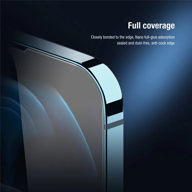 NILLKIN Protector de pantalla de cristal templado AGC de cobertura completa 2 en 1 Ultra Clear HD antihuellas para iPhone 13 mini 5.4 pulgadas