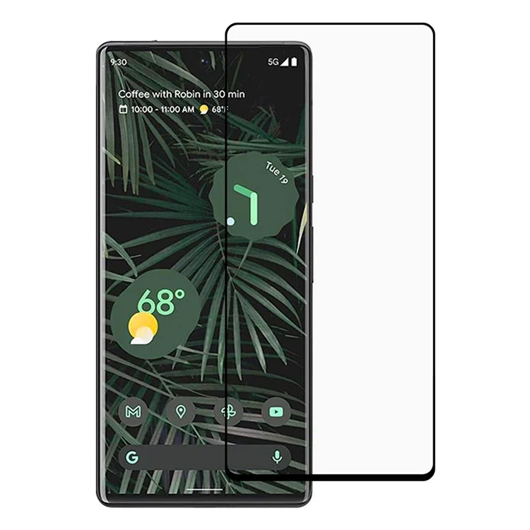 Vollständige Abdeckung Seitenklebung Anti-Fingerabdruck HD-Transparente Seidendrucktemperierte Glas-Displayschutzfolie für Google Pixel 6 Pro