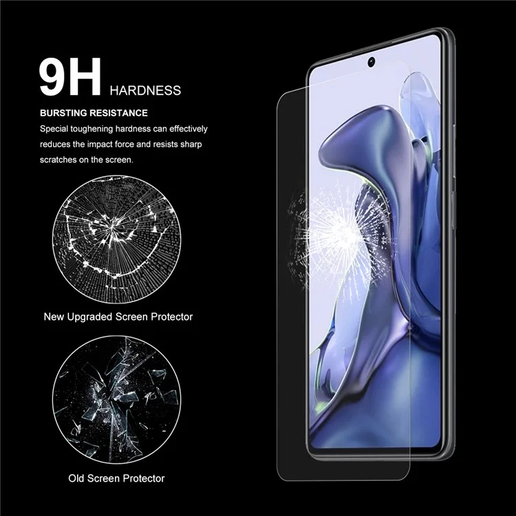 HAT PRINCE 5 Piezas/Juego Borde de Arco 0.26 mm 9H 2.5D Protector de Pantalla de Vidrio Templado para Xiaomi 11T Pro/Xiaomi 11T