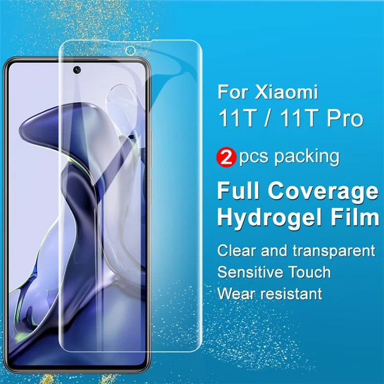 IMAK 2 Pcs/Set Hydrogel Film III Couverture complète Transparent Doux TPU Écran de protection pour Xiaomi 11T / 11T Pro