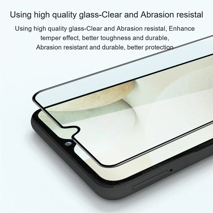 AMORUS 2Pcs/Pack Ultra Clear Full Coverage Anti-oil Full Glue Silk Printing Secondary Hardening Tempered Glass Screen Film for Samsung Galaxy A13 5G - Black