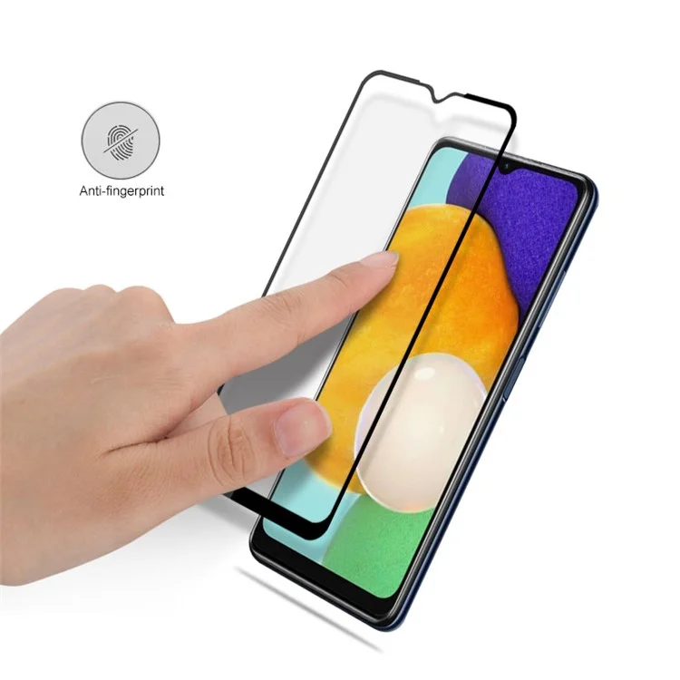 MOCOLO Silk Print Full Glue Arc Design Waterproof Ultra Clear Tempered Glass Full Coverage Screen Protector für Samsung Galaxy A13 5G - Schwarz