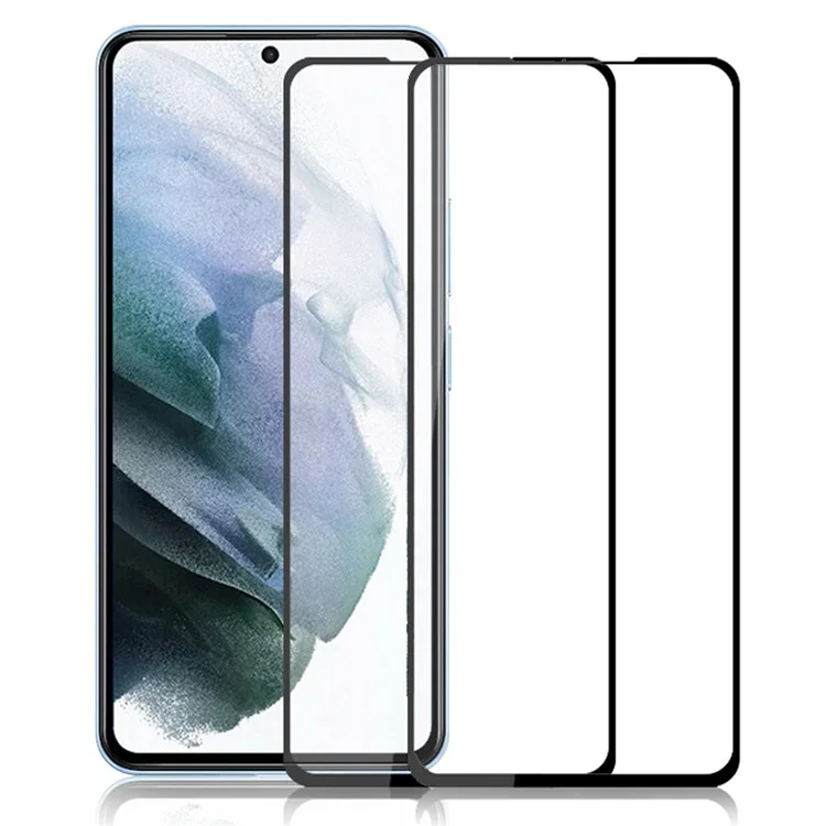 AMORUS 2Stck / Packung Doppelte Verteidigung HD Clear Full Size Full Glue Silk Bedrucken Gehärtetem Glas Bildschirmschutzfolie für Samsung Galaxy S22+ 5G / S23+ - Schwarz