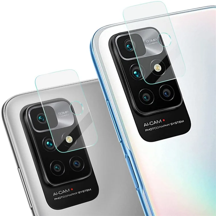 IMAK 2Pcs/Set HD Clear Full Edge to Edge Cover Tempered Glass Camera Lens Protector for Xiaomi Redmi 10 4G (Overseas Edition)