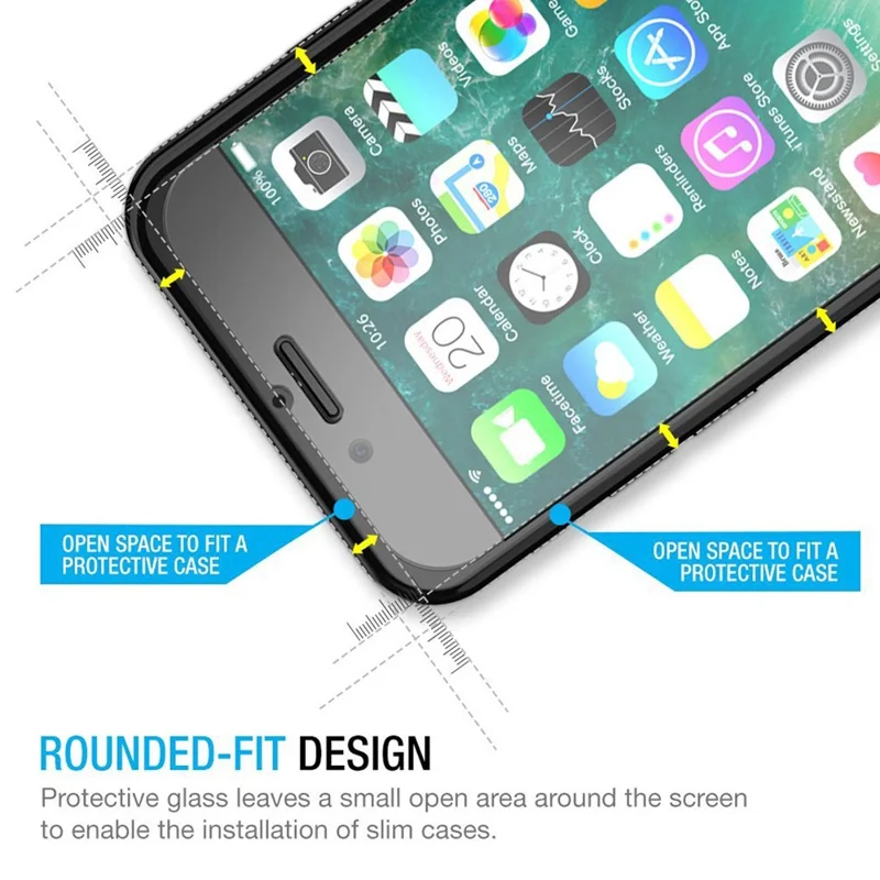 ENKAY HAT PRINCE for iPhone SE (2020)/SE (2022)/8/7 4.7 inch 2.5D Tempered Glass Screen Protector Film 0.26mm 9H Arc Edge