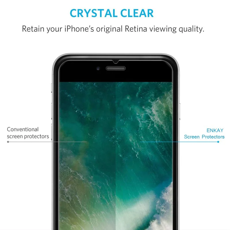 ENKAY HAT PRINCE for iPhone SE (2020)/SE (2022)/8/7 4.7 inch 2.5D Tempered Glass Screen Protector Film 0.26mm 9H Arc Edge