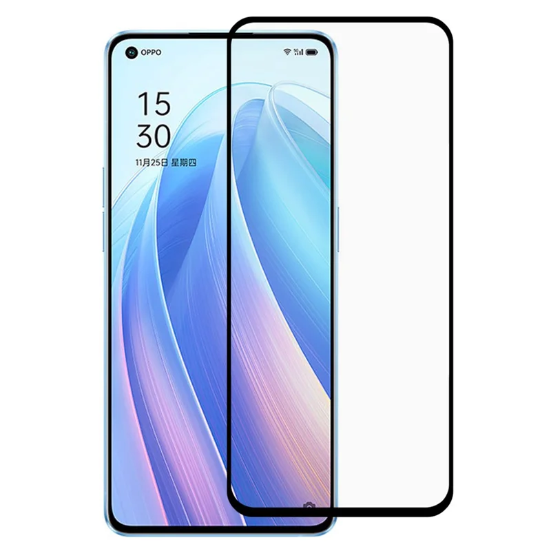 RURIHAI Secondary Hardening Tempered Glass Screen Film 0.26mm Full Glue 2.5D Anti-Scratch Screen Protector for Oppo Reno7 5G (China)
