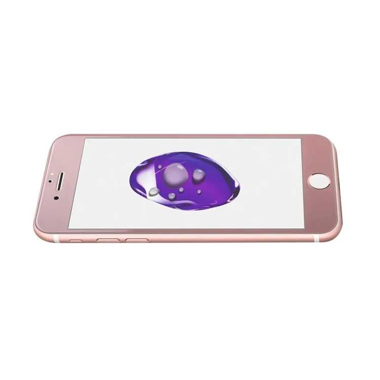 3D Curved Silk Print Tempered Glass Film Full Screen Cover for iPhone 7 Plus - Rose Gold