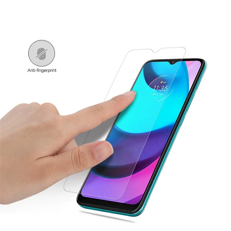MOCOLO Película de Cristal Templado Antihuella, Irrompible, HD, Pegado Completo, Dureza 9H para Motorola Moto E20 