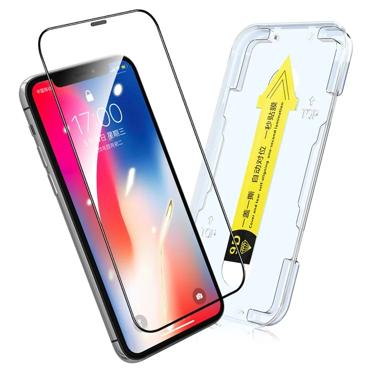 HAT PRINCE Película protectora de cristal templado con recubrimiento antihuellas, borde arqueado, cobertura total de la pantalla y adhesivo total para iPhone 11 / iPhone XR 6.1 pulgadas