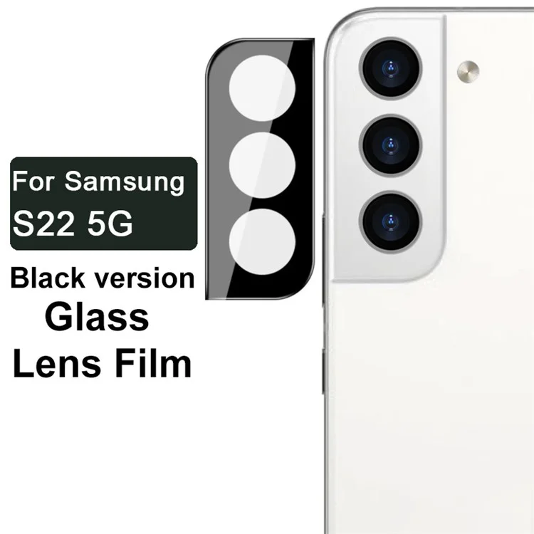 IMAK HD Anti-oil Anti-stains Tempered Glass Film Camera Cover Lens Protector (Black Version) для Samsung Galaxy S22 5G/S22+ 5G
