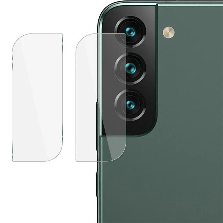 IMAK 2 pièces / Ensemble de protecteurs d'objectif de caméra pour Samsung Galaxy S22 5G / S22+ 5G, film de protection d'objectif en verre trempé ultra-clair anti-rayures