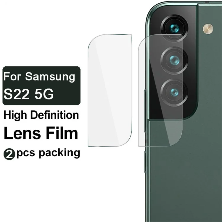 IMAK 2pcs/set Lente de Vidrio Templado Ultra Delgado Protector Película Protectora Transparente Anti-Scratch HD Para Samsung Galaxy S22 5G / S22+ 5G