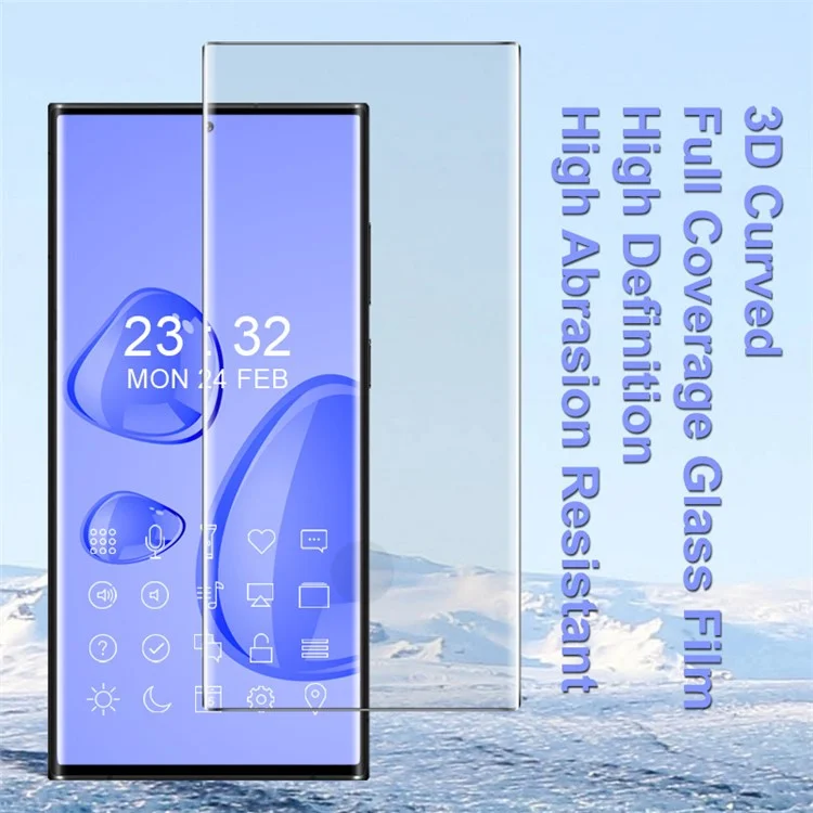 IMAK -seitenkleber 3D Gebogene AGC -glas -schutzfilm Ultra Clear Tempered Glass Vollbildschutz Für Samsung Galaxy S22 Ultra 5g