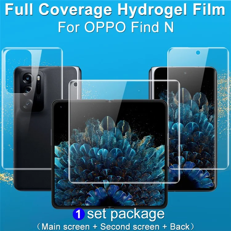 IMAK Hydrogel Film III Ultra Clear Full Cover Phone Screen + Inside Screen + TPU Back Film für Oppo Find N