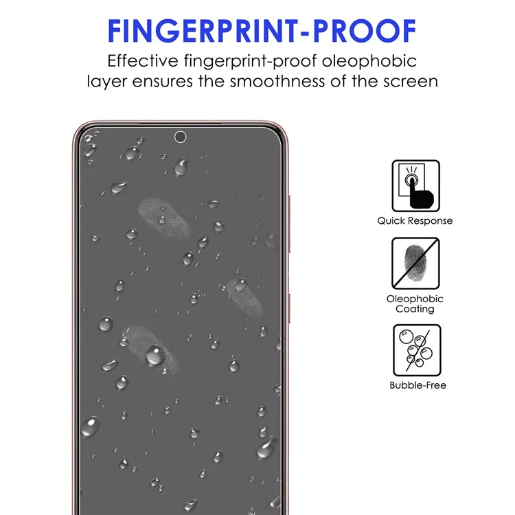 Copertura AGC in Vetro AGC Chiaro Anti-fingerprint Protettore a Schermo in Vetro Temperato Completo [spessore di 0,1 Mm, Support Fingerprint Sblocco] Per Samsung Galaxy S22 5G