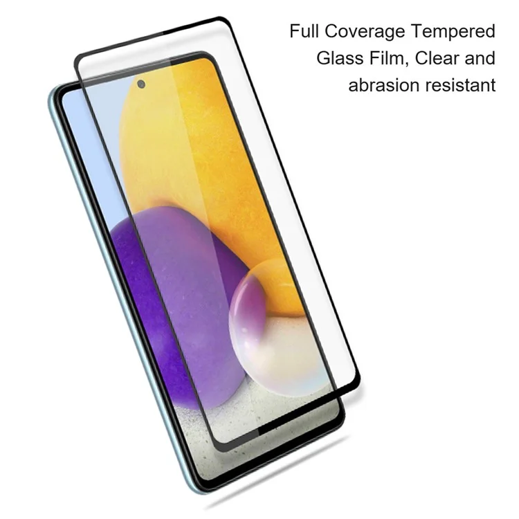 AMORUS 2Pcs/Pack Full Coverage Abrasion-resistant HD Silk Printing Clear Full Glue Double Defense Tempered Glass Film pour Samsung Galaxy A73 5G - Noir