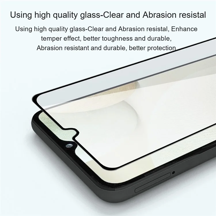 AMORUS 2Pcs/Pack Full Coverage Abrasion-resistant HD Silk Printing Clear Full Glue Double Defense Tempered Glass Film for Samsung Galaxy A73 5G - Black